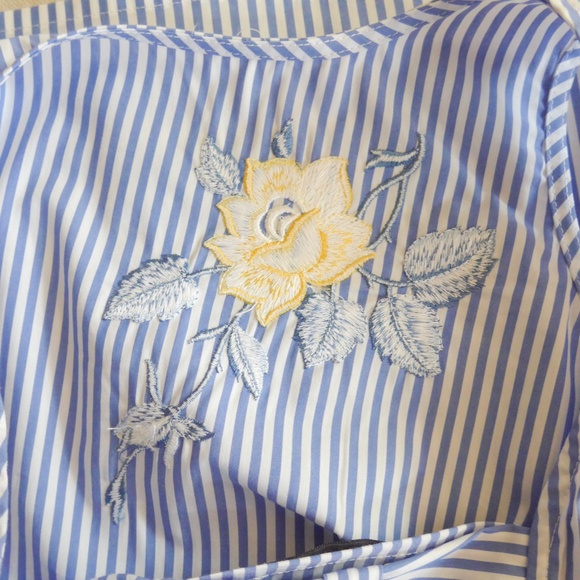 NWT Miss Bluemarine Girls 12 Shell with Yellow Rose Embroidery - Picture 8 of 16